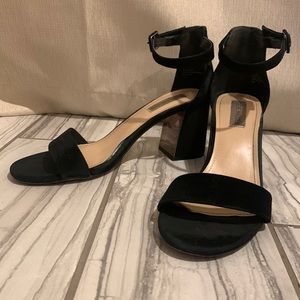 Black Suede Block Sandals